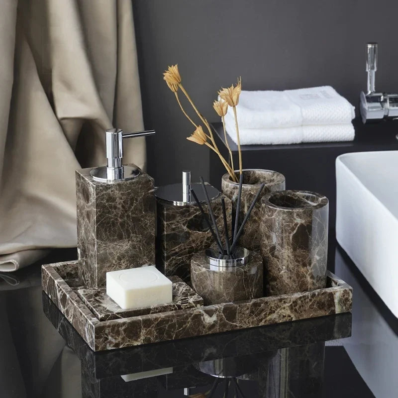 Elegant Marble Bath Essentials