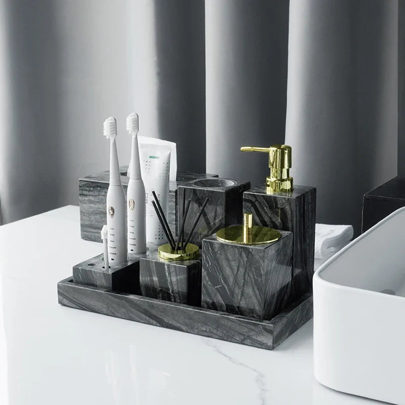 Elegant Marble Bath Set
